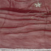 Санскрити Винтаж темно-красный длинный дупатта/палантин из чистого шелка-жоржета ручной работы