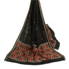 Sanskriti Vintage Black Blend Cotton Dupatta Long Stole Woven Baluchari Scarves