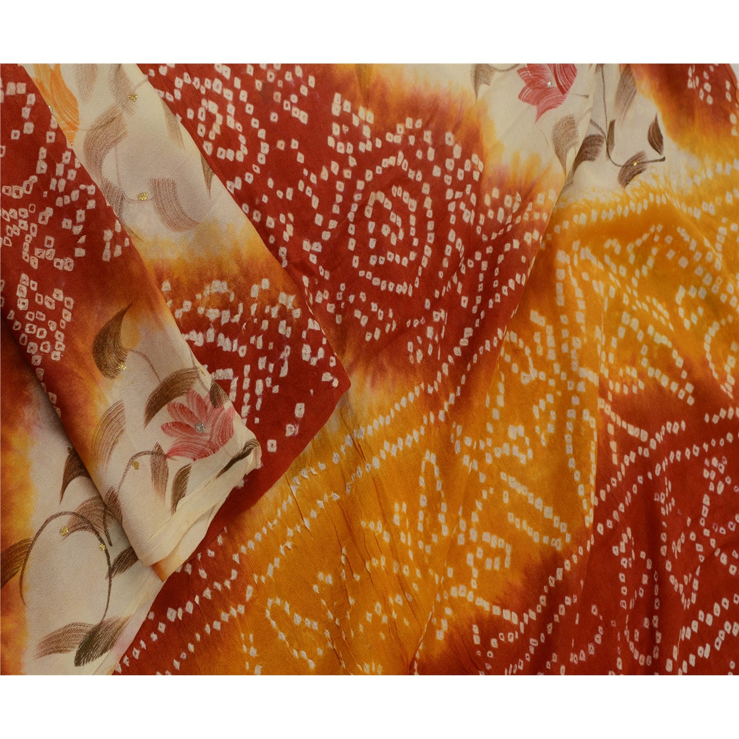 Санскритский винтажный индийский длинный палантин дупатта из 100% чистого шелка, рабочие шарфы-бандхани