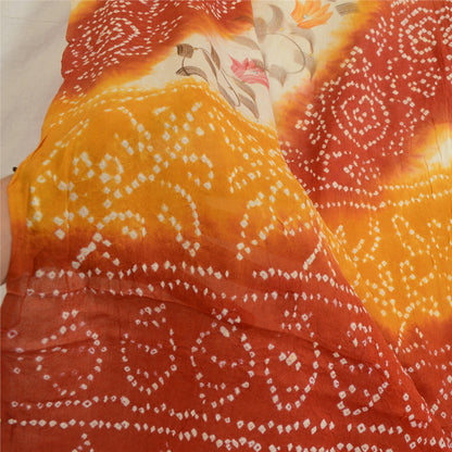 Санскритский винтажный индийский длинный палантин дупатта из 100% чистого шелка, рабочие шарфы-бандхани