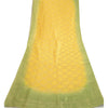 Sanskriti Vintage Dupatta Long Stole Chanderi Green/Yellow Woven Brocade Scarves
