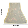 Sanskriti Vintage Long Dupatta Stole Blend Grey Digital Printed Woven Scarves