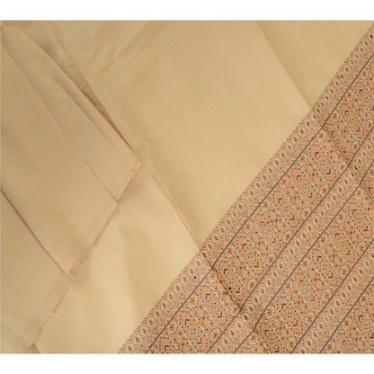 Sanskriti Vintage Lange Dupatta Stole Blandet Bomuld Elfenbensfarvet Hijab Vævede Wrap Halstørklæder