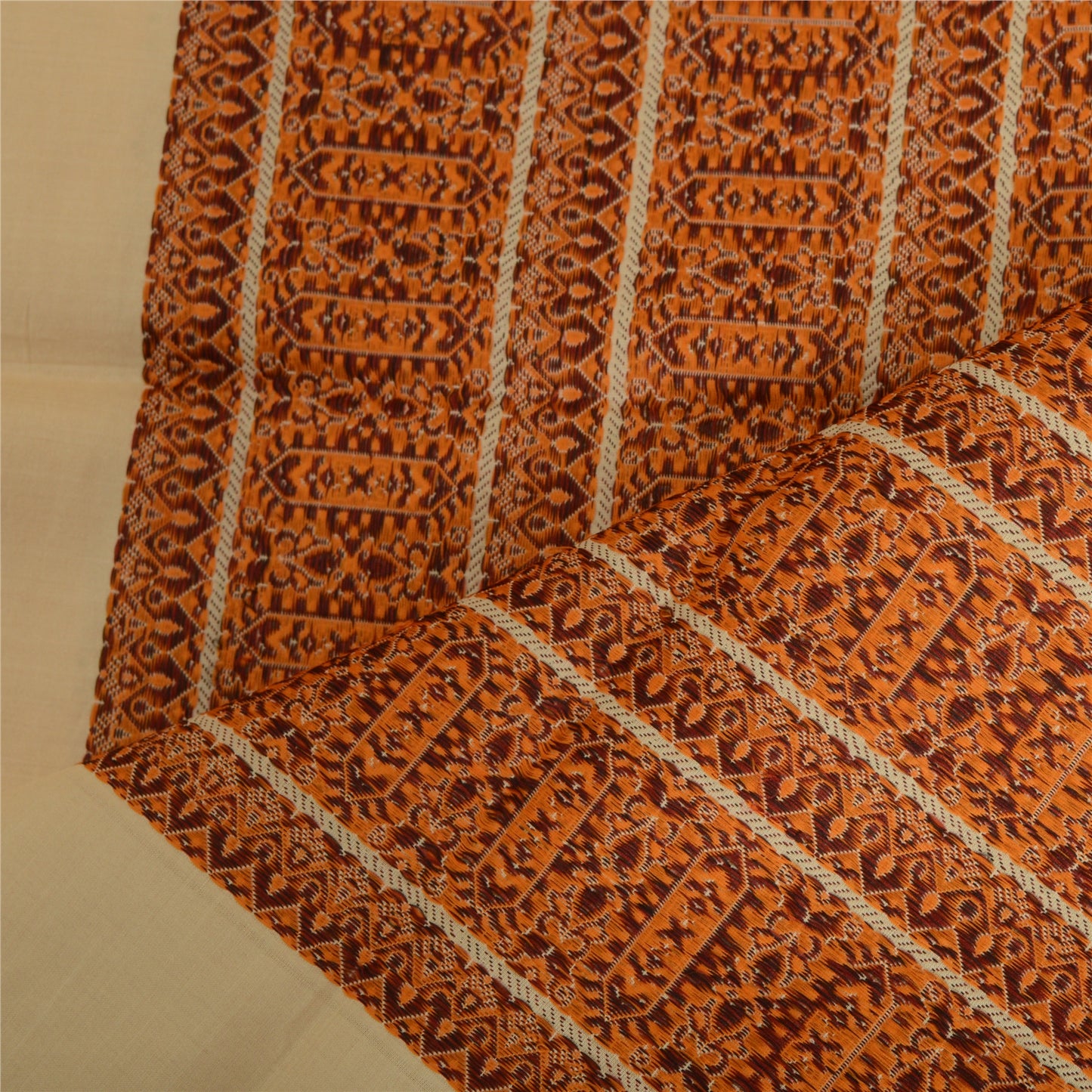 Sanskriti Vintage Lange Dupatta Stole Blandet Bomuld Elfenbensfarvet Hijab Vævede Wrap Halstørklæder