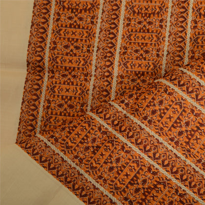 Sanskriti Vintage Lange Dupatta Stole Blandet Bomuld Elfenbensfarvet Hijab Vævede Wrap Halstørklæder