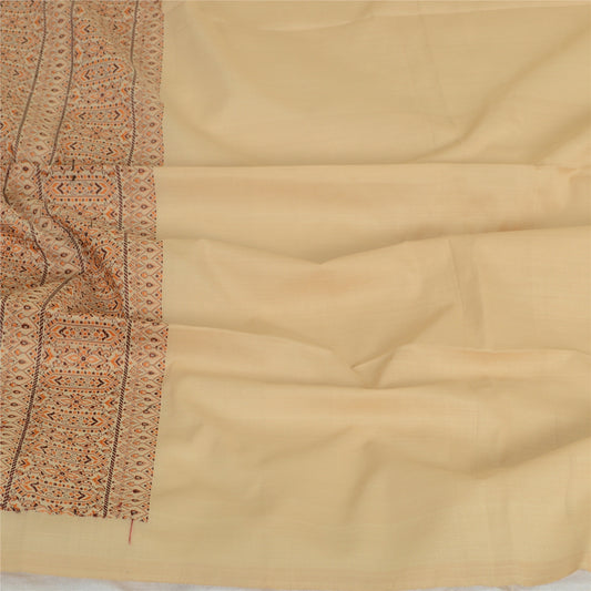 Sanskriti Vintage Long Dupatta Stole Blend Cotton Ivory Hijab Woven Wrap Scarves