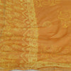 Sanskriti Vintage Safran Lang Dupatta Stole 100% Ren Silke Batik Arbejdstørklæder