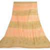 Sanskriti Vintage Dupatta Long Stole Blend Georgette Peach/Green Handmade Kantha