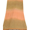 Sanskriti Vintage Dupatta Long Stole Blend Georgette Peach/Green Handmade Kantha