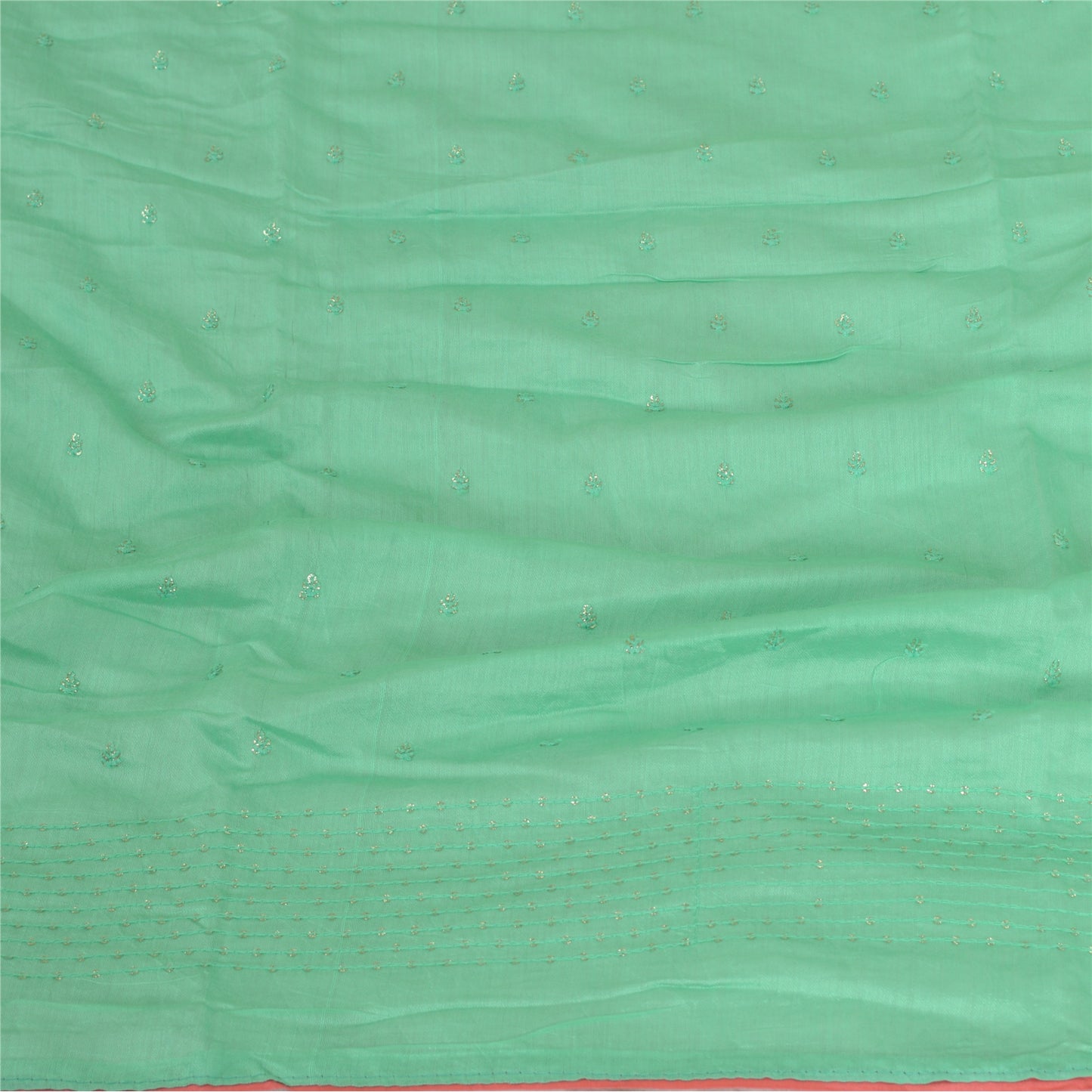 Sanskriti Vintage Long Dupatta Stole Cotton Green Embroidered Wrap Scarves