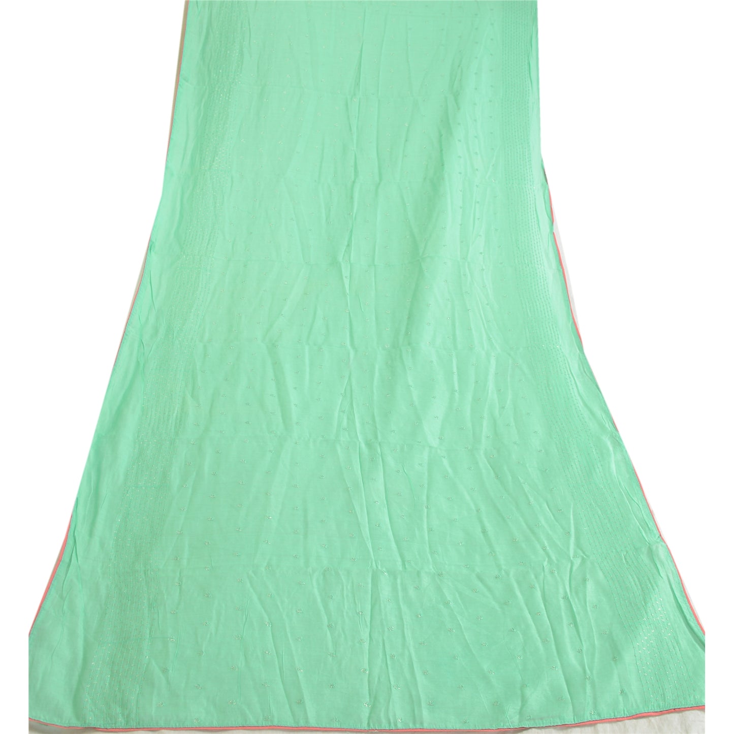 Sanskriti Vintage Long Dupatta Stole Cotton Green Embroidered Wrap Scarves