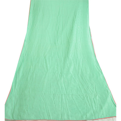 Sanskriti Vintage Long Dupatta Stole Cotton Green Embroidered Wrap Scarves