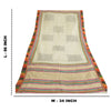 Sanskriti Vintage Ivory Long Dupatta/Stole Pure Handloom Silk Hand-Block Printed