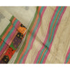 Sanskriti Vintage Ivory Long Dupatta/Stole Pure Handloom Silk Hand-Block Printed