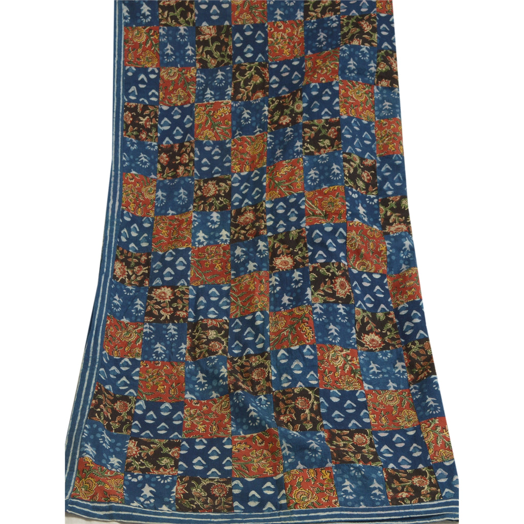 Sanskriti Vintage Long Dupatta Stole Pure Cotton Block & Bagru Printed Scarves