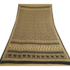 Sanskriti Vintage Long Dupatta Stole Pure Cotton Brown/Black Hand-Block Printed