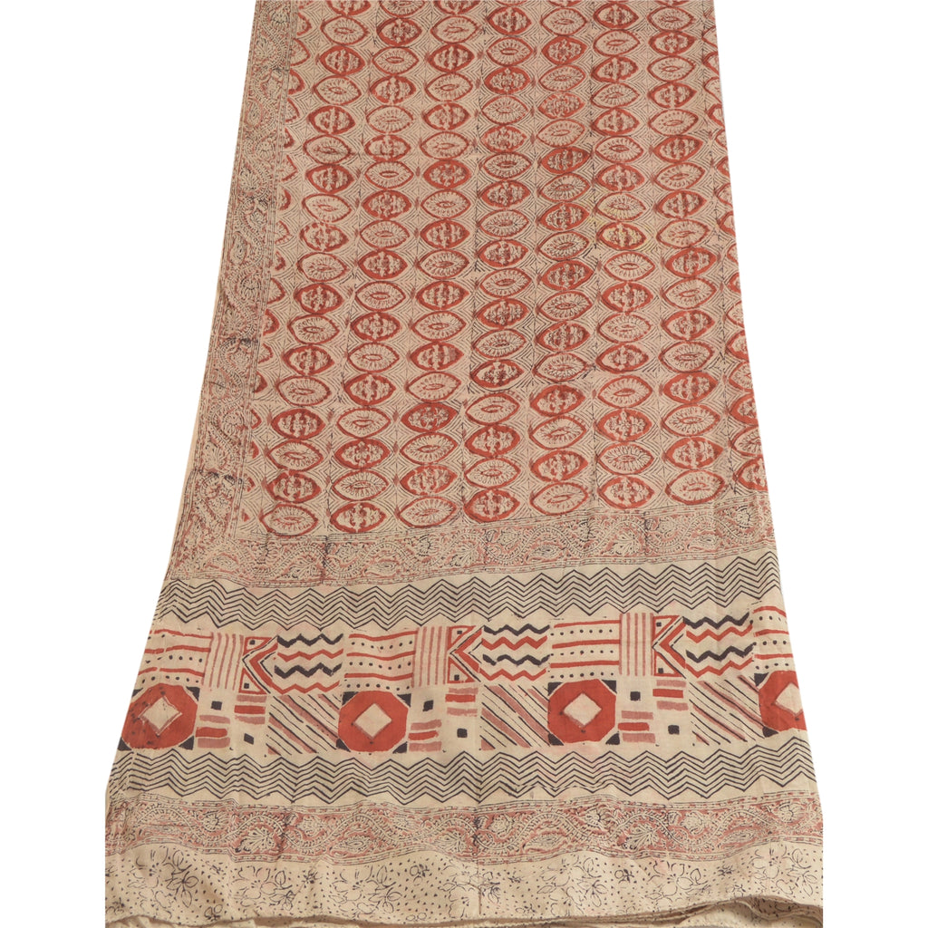 Винтажный длинный палантин «дупатта» на санскрите, вуаль «Каламкари» из чистого хлопка с ручным принтом