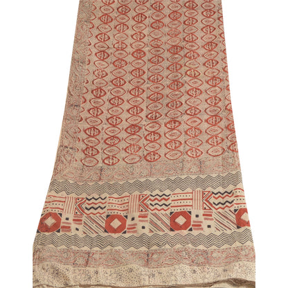 Винтажный длинный палантин «дупатта» на санскрите, вуаль «Каламкари» из чистого хлопка с ручным принтом