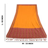 Sanskriti Vintage Long Dupatta Stole Pure Cotton Saffron/Red Woven Ikat Scarves