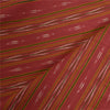 Sanskriti Vintage Long Dupatta Stole Pure Cotton Saffron/Red Woven Ikat Scarves