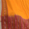 Sanskriti Vintage Long Dupatta Stole Pure Cotton Saffron/Red Woven Ikat Scarves
