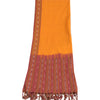 Sanskriti Vintage Long Dupatta Stole Pure Cotton Saffron/Red Woven Ikat Scarves