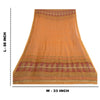 Sanskriti Vintage Long Dupatta Stole Cotton Silk Burnt Orange Hand-Block Printed