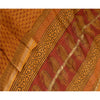 Sanskriti Vintage Long Dupatta Stole Cotton Silk Burnt Orange Hand-Block Printed