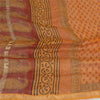 Sanskriti Vintage Long Dupatta Stole Cotton Silk Burnt Orange Hand-Block Printed