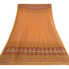 Sanskriti Vintage Long Dupatta Stole Cotton Silk Burnt Orange Hand-Block Printed
