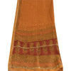 Sanskriti Vintage Long Dupatta Stole Cotton Silk Burnt Orange Hand-Block Printed