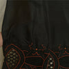 Sanskriti Vintage Black Long Dupatta Stole 100% Pure Silk Hand Beaded Scarves