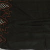 Sanskriti Vintage Black Long Dupatta Stole 100% Pure Silk Hand Beaded Scarves