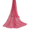 Sanskriti Vintage Pink Long Dupatta/Stole Georgette Handmade Chikankari Veil