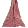 Sanskriti Vintage Long Dupatta Stole Pure Silk Pink Hand-Block Printed Scarves