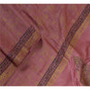 Sanskriti Vintage Long Dupatta Stole Pure Silk Pink Hand-Block Printed Scarves