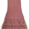 Sanskriti Vintage Long Dupatta Stole Pure Silk Pink Hand-Block Printed Scarves
