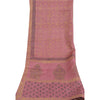 Sanskriti Vintage Long Dupatta Stole Pure Silk Pink Hand-Block Printed Scarves