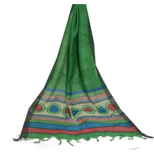 Load image into Gallery viewer, Sanskriti Vintage Long Dupatta Stole Pure Woolen Green Hijab Printed Soft Shawl
