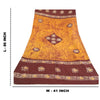 Sanskriti Vintage Long Dupatta Stole Pure Cotton Saffron/Brown Batik Work Hijab