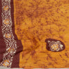 Sanskriti Vintage Long Dupatta Stole Pure Cotton Saffron/Brown Batik Work Hijab