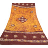 Sanskriti Vintage Long Dupatta Stole Pure Cotton Saffron/Brown Batik Work Hijab