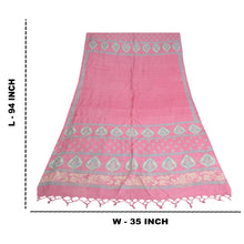 Load image into Gallery viewer, Sanskriti Vintage Long Dupatta Stole Pure Silk Pink Wrap Hijab Printed Scarves
