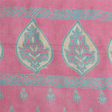 Load image into Gallery viewer, Sanskriti Vintage Long Dupatta Stole Pure Silk Pink Wrap Hijab Printed Scarves
