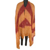 Sanskriti Vintage Long Dupatta Stole Pure Silk Saffron Hand Beaded Bandhani Veil