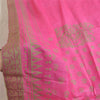 Санскрити Винтаж Длинный Палантин Дупатта Чистый Шелк Ярко-Розовый Напечатанный вручную Вуаль