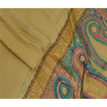 Load image into Gallery viewer, Sanskriti Vintage Long Dupatta Stole Pure Woolen Beige Printed Floral Scarves

