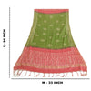 Sanskriti Vintage Long Dupatta Stole Pure Silk Pink/Green Batik Work Hijab