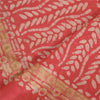 Sanskriti Vintage Long Dupatta Stole Pure Silk Pink/Green Batik Work Hijab