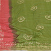 Sanskriti Vintage Long Dupatta Stole Pure Silk Pink/Green Batik Work Hijab